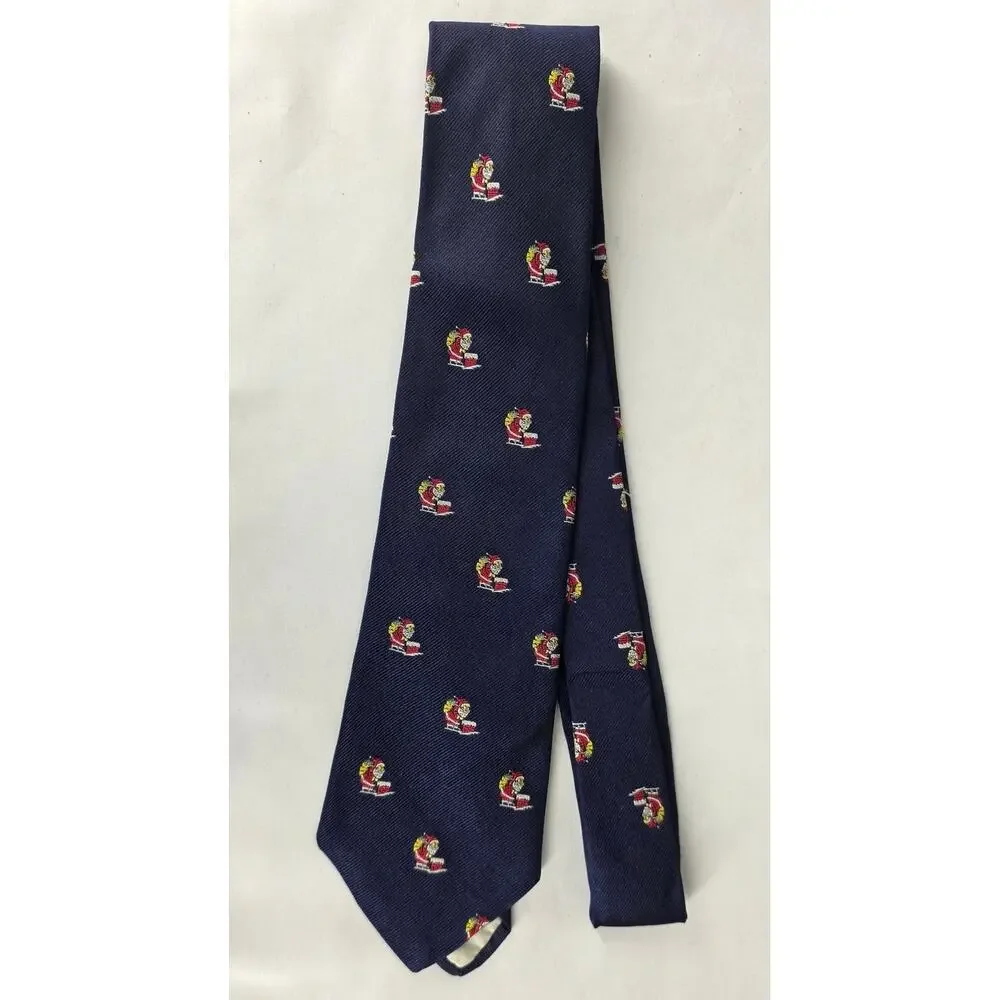 BROOKS BROTHERS MAKERS MEN'S BLUE ALL SILK SANTA SLEIGH HOLIDAY TIE 4